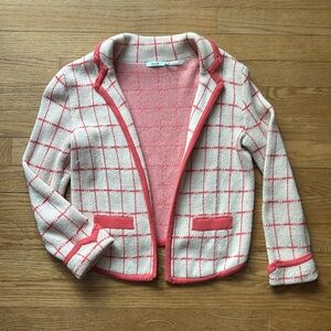 Coral/cream cotton stretch blazer, Kimchi Blue Size XS